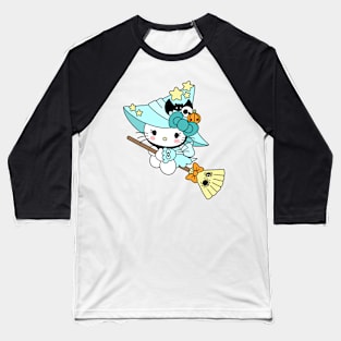 Cat Witch Halloween Baseball T-Shirt